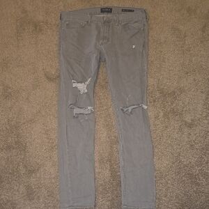 PacSun Gray Skinny Distressed Jeans